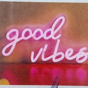 Pink Neon Good Vibes Wall Light 6 x 12 Inches USB Plug